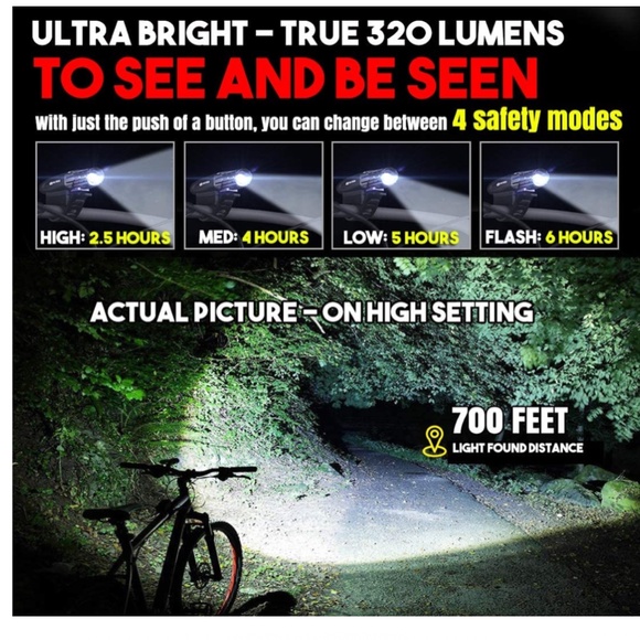 NEW Powerful Headlight and Taillight Rear LED Safety Bike Lights - Picture 5 of 9